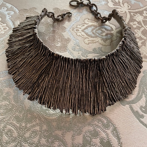 French Designer BICHE DE BERE PARIS Pewter Silver Collar RARE - Picture 9 of 10